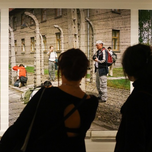 Two women in photography exhibition